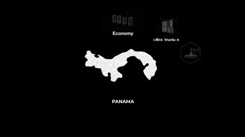 Panama technology map with animated charts Stock Footage 340972104