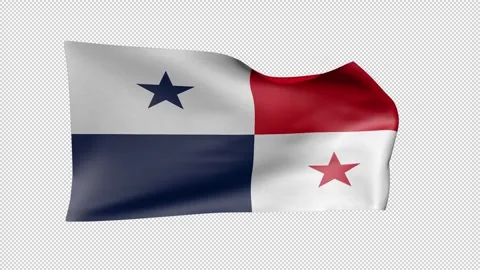 Panama Waving Flag Transparent Alpha Stock Footage 274434384