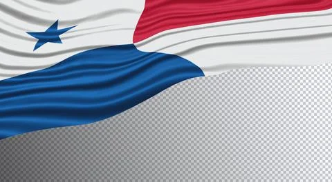 Panama Wavy Flag clipping path Stock Illustration