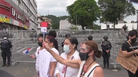 Panamanians continue to protest against electoral reform, Panamá, PA - 24 Sep 20 Stock Footage 204057705