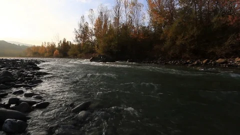 Panaro river current Modena Italy - Italian nature Video stock 127032334