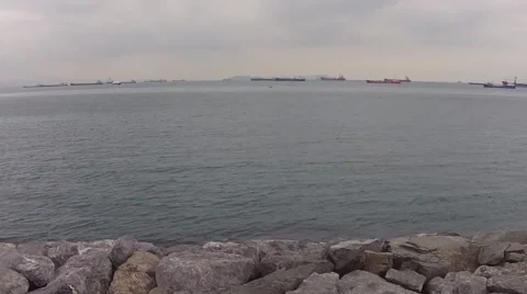 Panaromic View of Ships Stock Footage 43153833