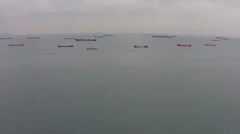 Panaromic View of Ships Stock Footage 43153898