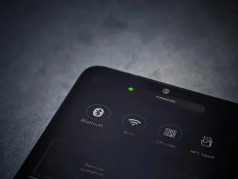 Panasonic Image App app launch screen with logo on the display of a black mob Stock Photos