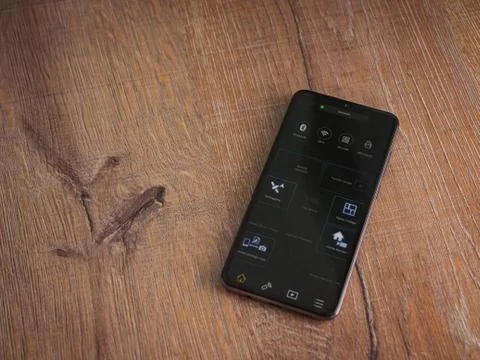 Panasonic Image App app launch screen with logo on the display of a black mob Stock Photos