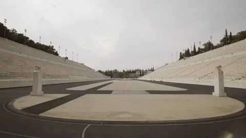 Panathenaic Stadium, is a multi-purpose stadium in Athens Stock Footage 91770985