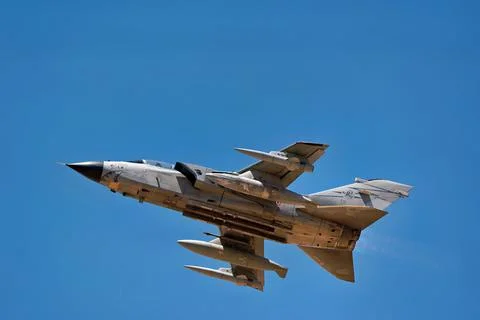Panavia Tornado IDS seen from below during a flypast Stock Photos