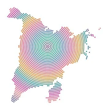 Panay dotted map. Digital style shape of Panay. Tech icon of the island wit.. Illustrazione stock