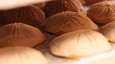 PanC-17Mexican sweet bread shell - Concha Stock Footage 130084643