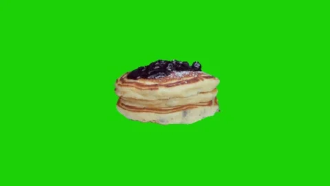 Pancake animation on green screen background Stock-Footage 332997357