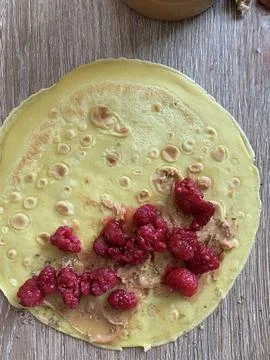 Pancake with berries Stock Photos