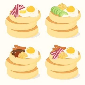 Pancake breakfast dish Stock Illustration