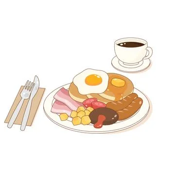 Pancake breakfast set 1 库存插图
