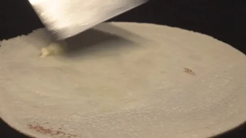 Pancake butter cooking Stock Footage 77689284