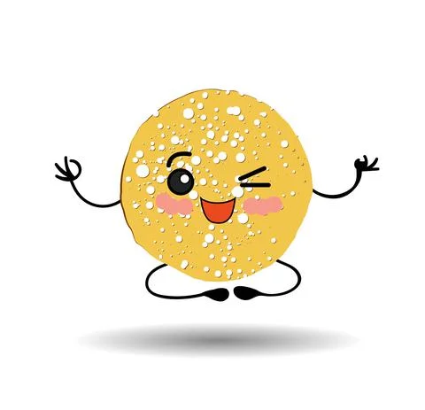 Pancake character. Vector illustration isolated on white background. Round fl Stock Illustration