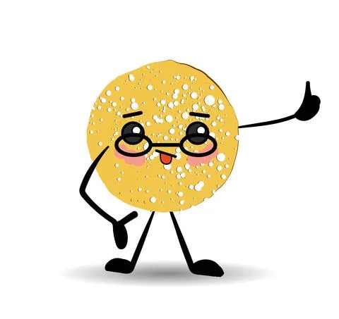 Pancake character. Vector illustration isolated on white background. Round fl Stock Illustration