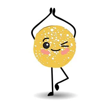 Pancake character. Vector illustration isolated on white background. Round fl Stock Illustration