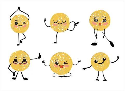 Pancake character. Vector illustration isolated on white background. Round fl Stock Illustration