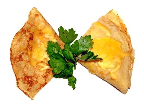 Pancake with cheese Stock Photos