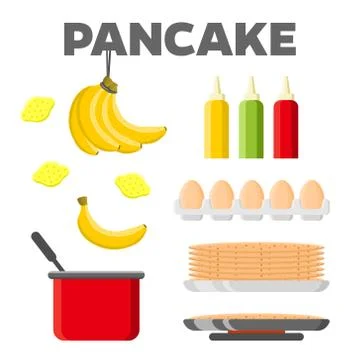 Pancake cooking ingredients vector constructor Stock Illustration
