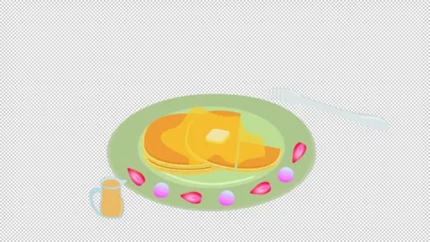 Pancake Cutting Loop with Alpha Channel 動画素材 343598855