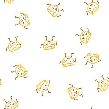 Pancake dessert character vector seamless pattern Stock Illustration