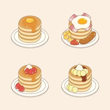 Pancake dish set Illustrazione stock