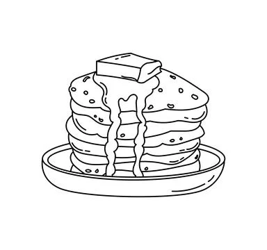 Pancake Doodle Coloring Book with vector for Kids Stock Illustration