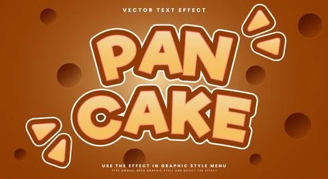 Pancake editable text effect template Stock Illustration