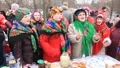 Pancake festival (street festivities). Unique Ukrainian folk song. HD Footage