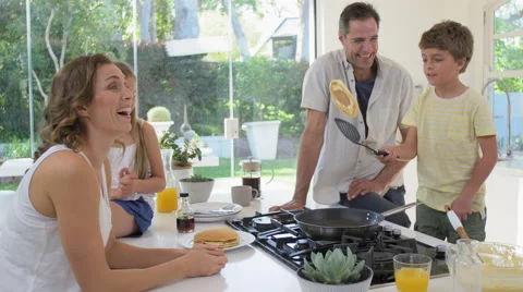 Pancake flip Stock Footage 57826188