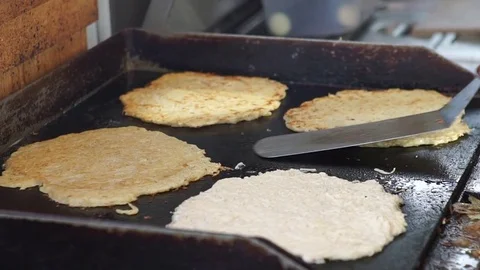 Pancake flipping slow motion Stock Footage 80613995