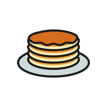 Pancake food beverage icon vector basic design simple and modern Stock Illustration