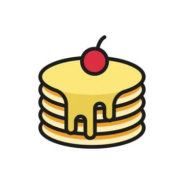 Pancake food beverage icon vector basic design simple and modern Stock Illustration