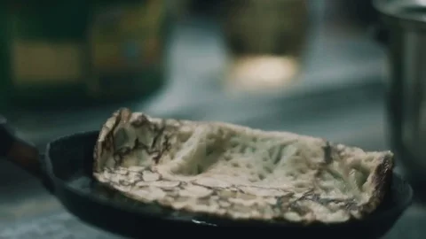 Pancake is fried close-up Stock Footage 76582645