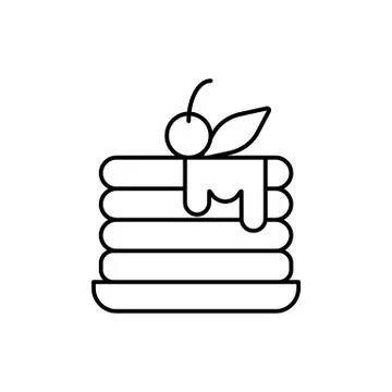 Pancake icon element of bakery icon for mobile concept and web apps. Thin lin Illustrazione stock