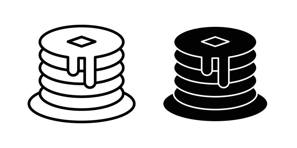Pancake icon set. Vector EPS 10 스톡 일러스트