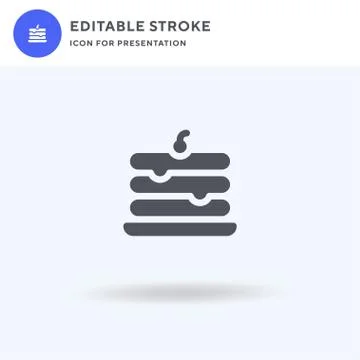 Pancake icon vector, filled flat sign, solid pictogram isolated on white, logo Illustrazione stock