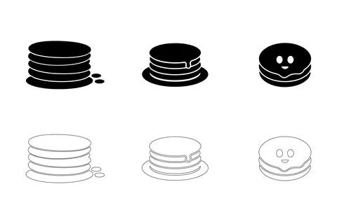 Pancake icons set Stock Illustration