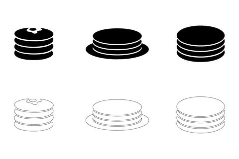 Pancake icons set Stock Illustration