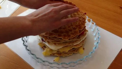Pancake layers Stock Footage 256105327