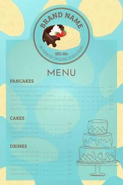 Pancake or Crepe Menu Template for Bakery Illustrazione stock