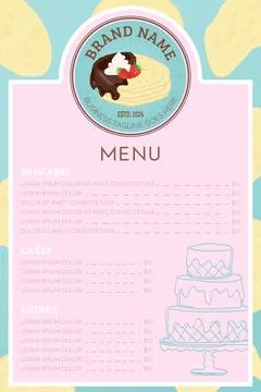 Pancake or Crepe Menu Template for Bakery Illustrazione stock