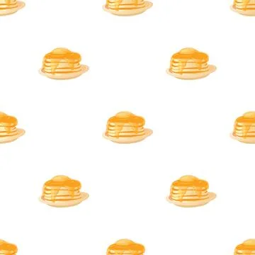 Pancake pattern seamless vector Stock Illustration