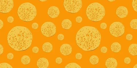 Pancake pattern seamless. Vector illustration isolated on white background. R Stock Illustration