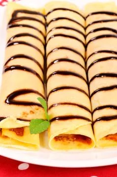 Pancake on plate Stock Photos