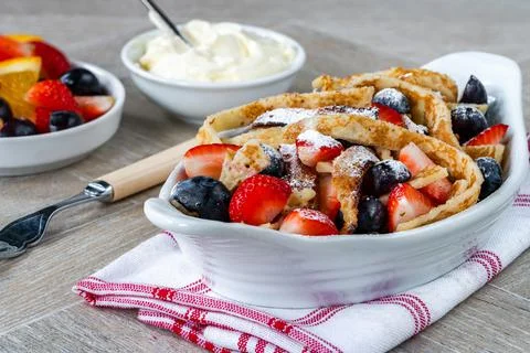 Pancake ribbons Stock Photos