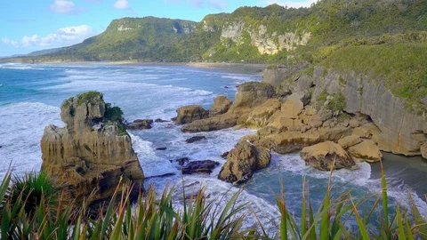 Pancake rocks at Paparoa Vídeo Stock 85492220