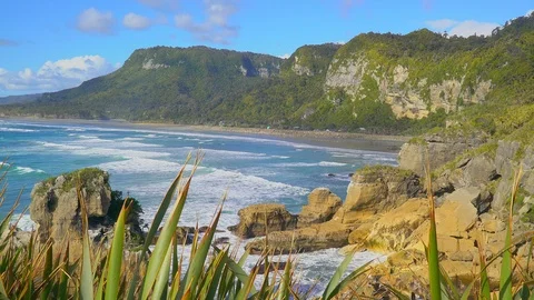 Pancake rocks at Paparoa Vídeo Stock 85492281