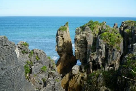 Pancake rocks Stock Photos